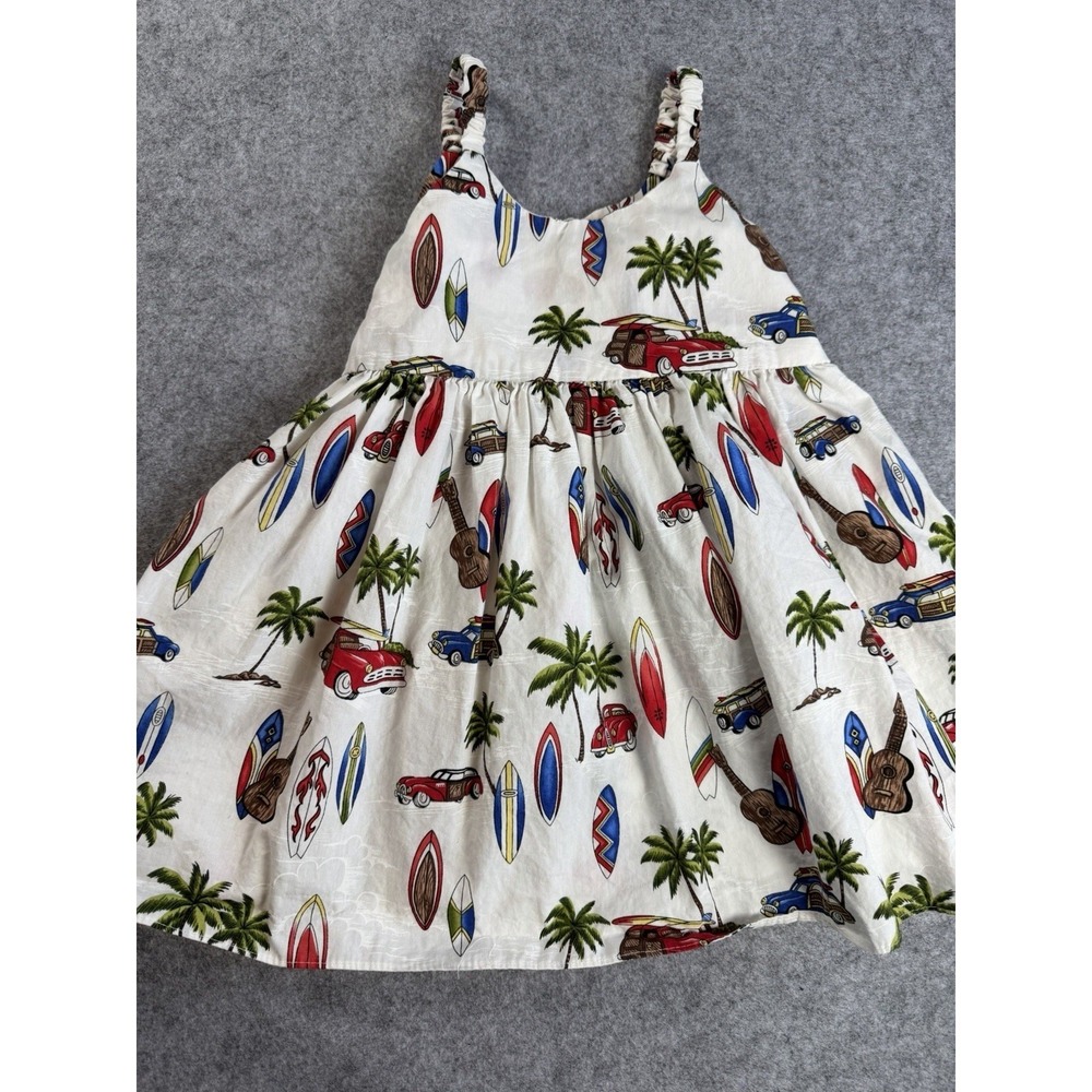 Pacific Legend Apparel Girls‎ Hawaiian Dress Size 3 4 Cotton Woodies Surfboard